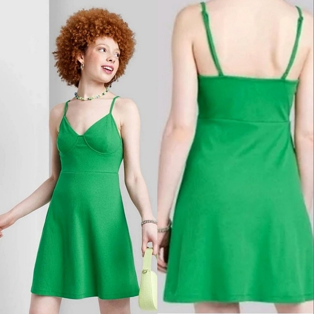 Wild Fable Women's Knit Skater Dress - Green